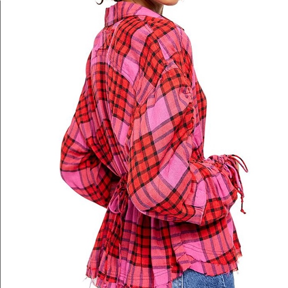 NWT Free People Pacific Dawn Plaid Shirt - Picture 3 of 4